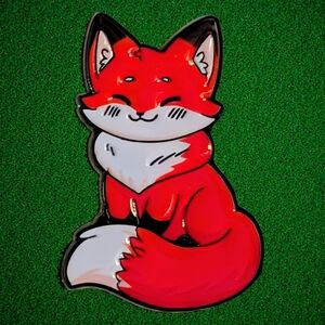 Cute Smiling Red Fox Enamel Pin